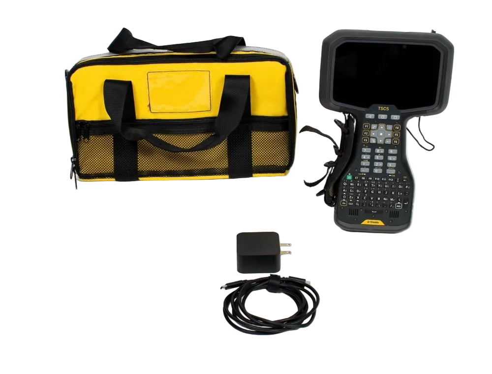 Used Trimble TSC5 data collector with carrying case, charger and USB cable