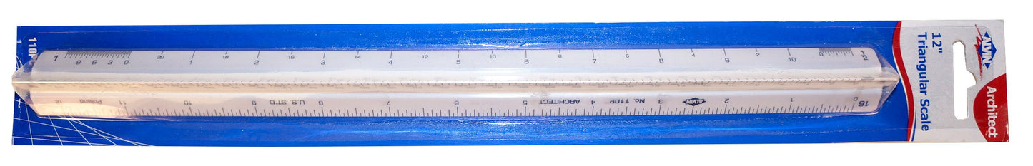 Alvin 12" High Impact Plastic Architect Triangular Scale