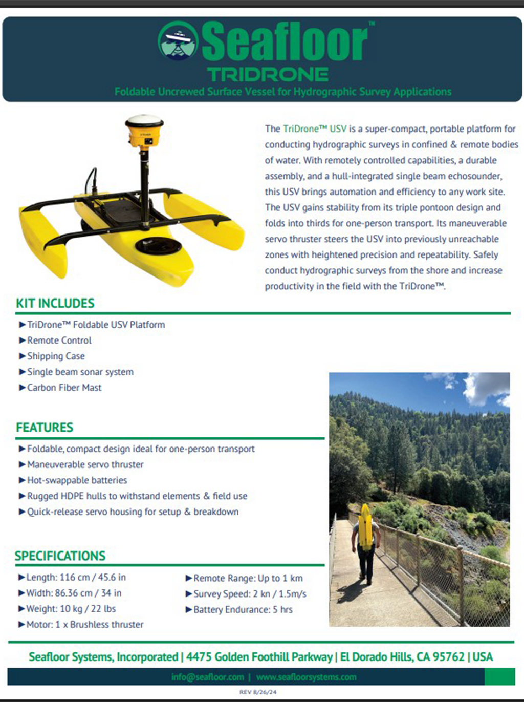 Seafloor TriDrone™ USV: Portable Hydrographic Survey Solution