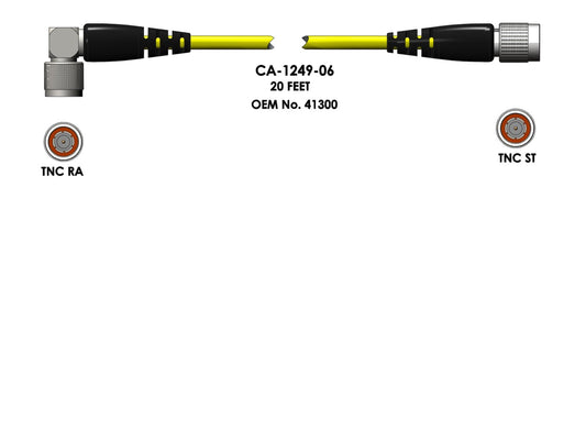 Geospace Radio Antenna Cable - TNC Straight to TNC Rt Angle - 20 Feet