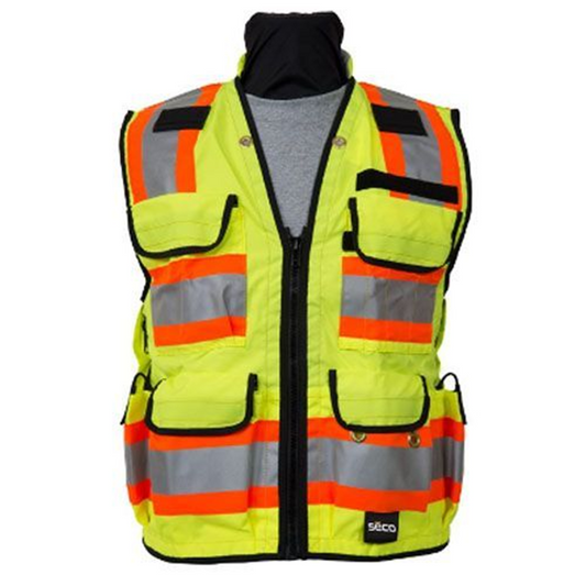 SECO 8265 Series ANSI2004 Class 2 Safety Vest – 2XL - Fluorescent Yellow