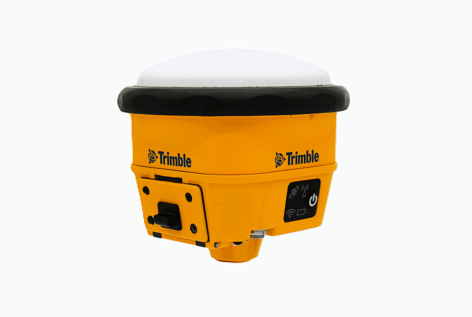 Trimble SPS986 GNSS Smart Antenna – side view showing battery door and keypad