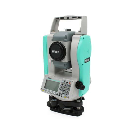 Refurbished Nikon N 2-second reflectorless total station, front three-quarter view