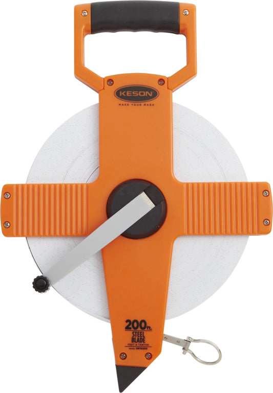 Keson Nylon Reinforced Steel Blade 200 Foot Tape with Ring