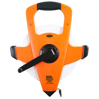 Keson 300 ft Fiberglass Blade Tape Measure with High Speed Rewind - 10ths w/Hook