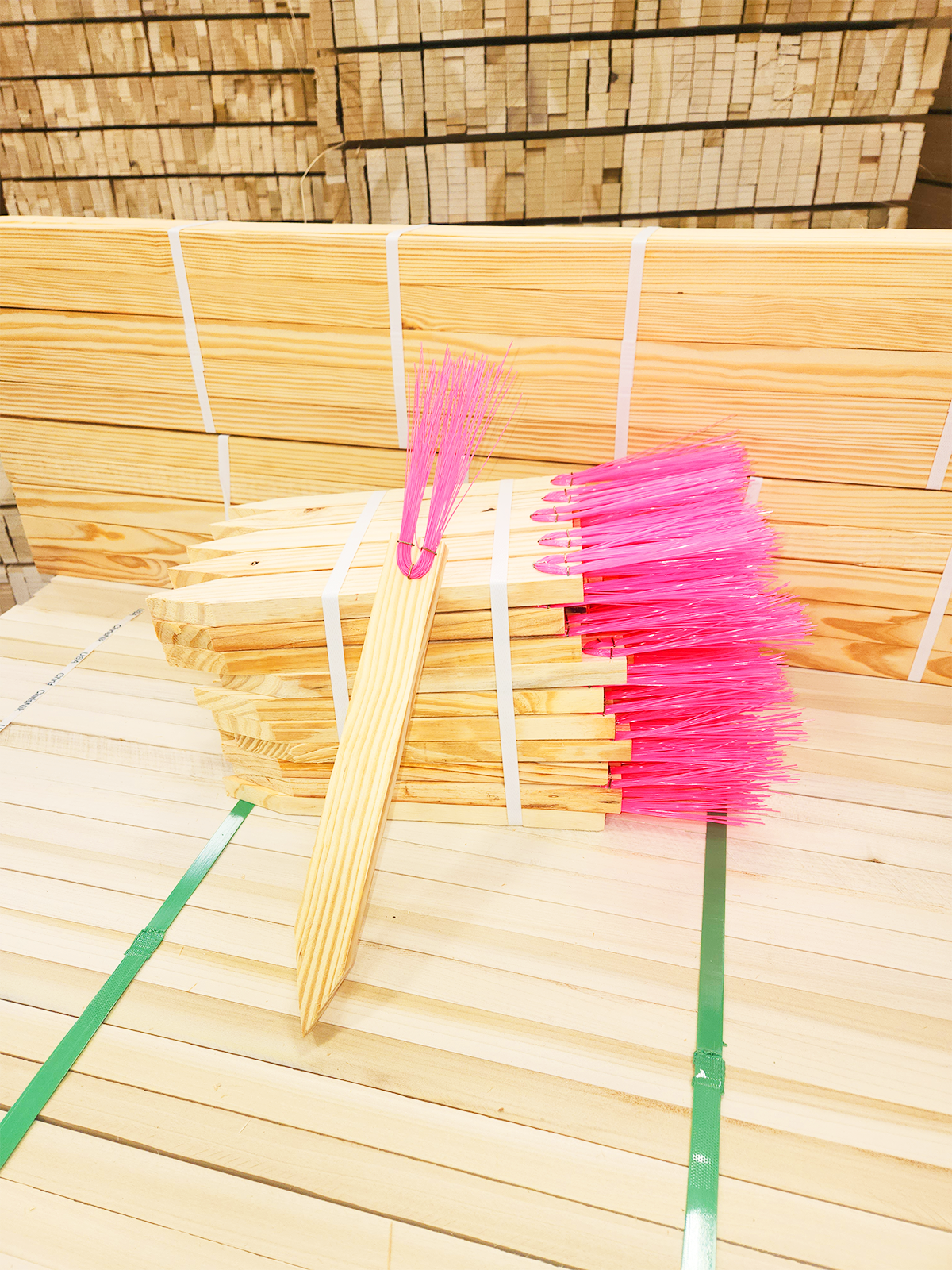 18" Pink Whiskered Guard Stakes (Yellow Pine)