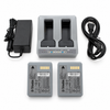 Trimble R12i dual battery charger with two rechargeable batteries, battery-slot inserts, power supply and power cord