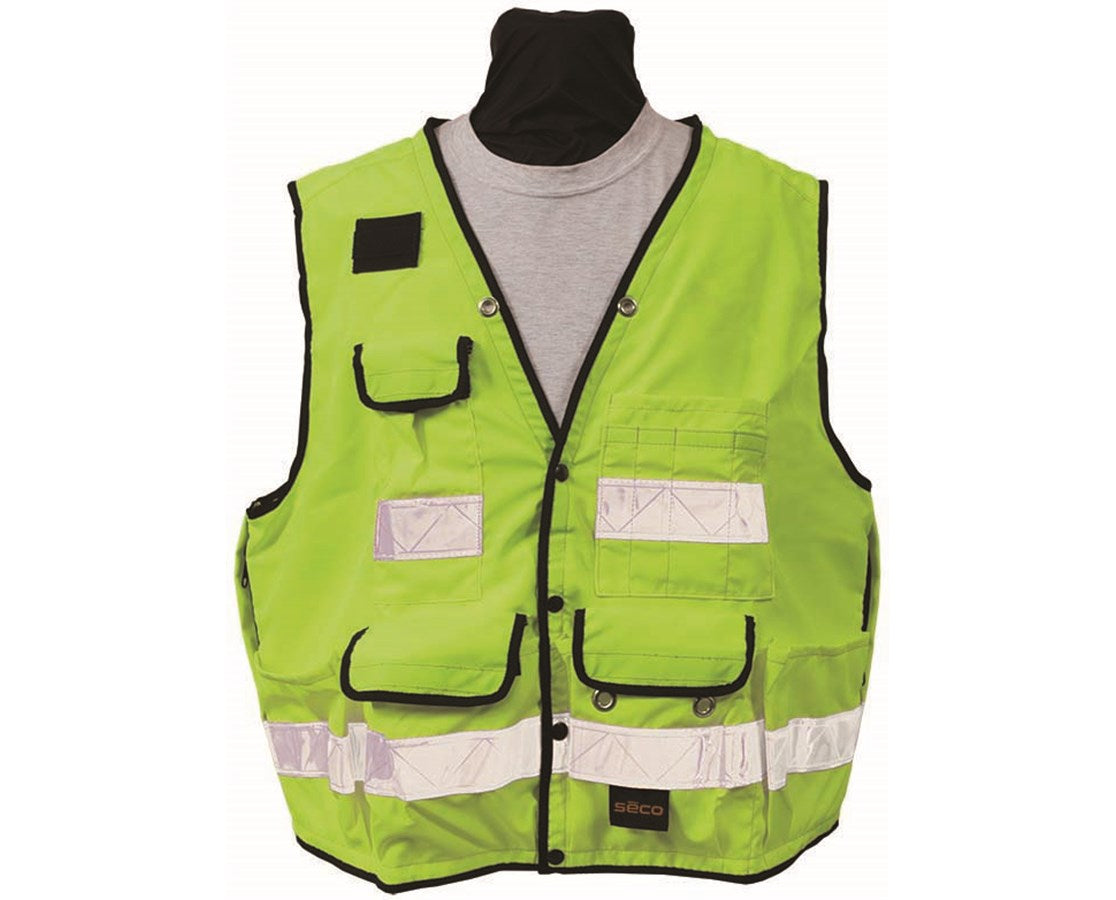 SECO 8068 Series Class 2 Lightweight Safety Utility Vest - XL - Fluorescent Yellow