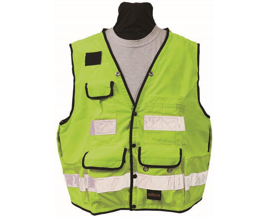 SECO 8068 Series Class 2 Lightweight Safety Utility Vest - XL - Fluorescent Yellow