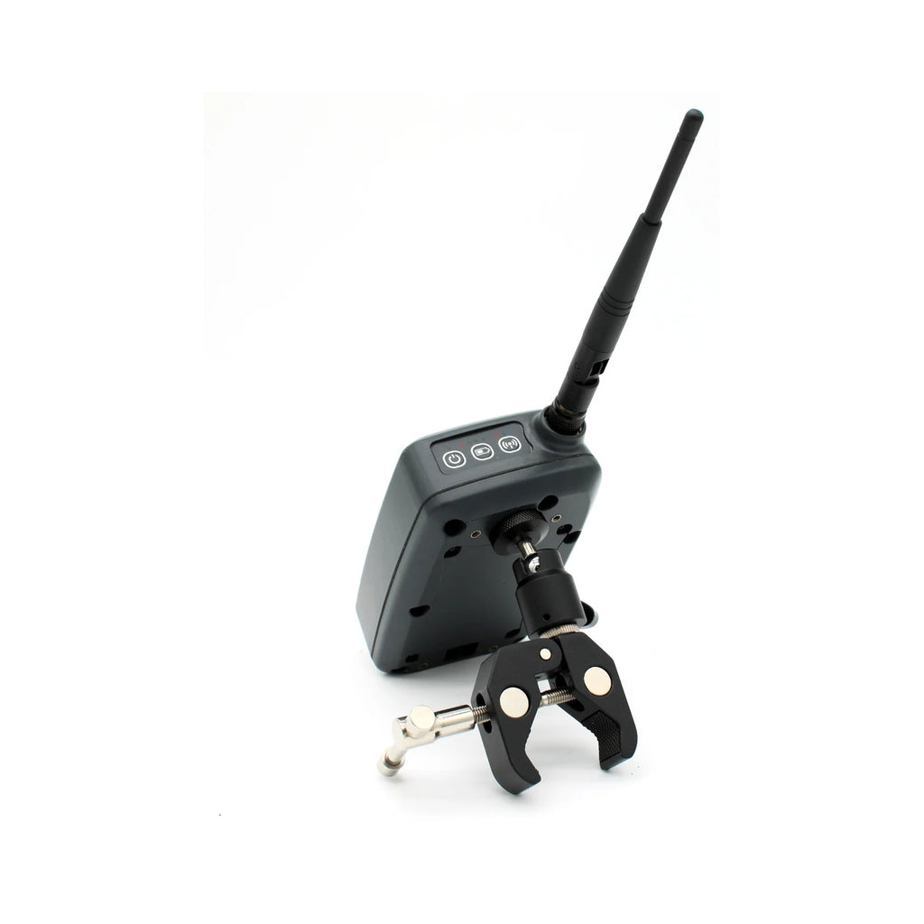 Used Trimble TDL2.4 radio rear view with pole bracket