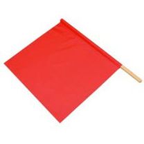 DICKE 18" Red-Orange Solid Vinyl Warning Flag with 24" Dowel