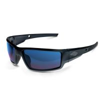 Crossfire Cumulus Premium Safety Eyewear - Matte Black Frame - Blue Mirror Lens