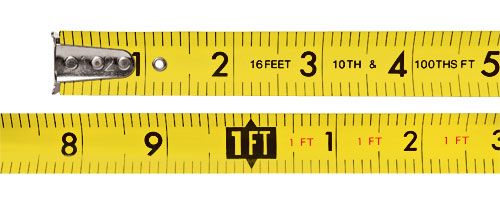 Keson 25 ft Economy Series Short Tape Feet Inches 10ths 100ths